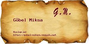 Göbel Miksa névjegykártya